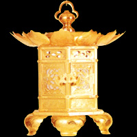 猫足六角吊り灯籠24cm(8寸)