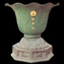 蓮型天水鉢　唐金製(特級品　八角台座付)