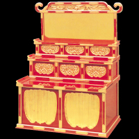 位牌壇　ヒナ壇彫刻付(金具打)
